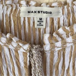 Max Studio Striped Crinkle Blouse M thumbnail 2