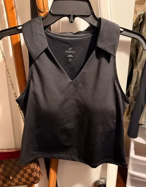 Freely collared Cropped Top Black Size M thumbnail 1