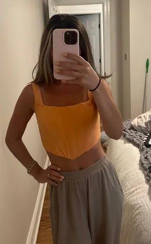Corset Crop Top Orange Size 2 thumbnail 1