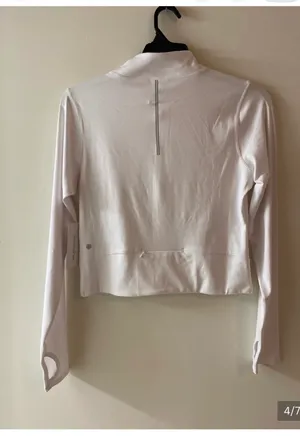 Yogalicious women’s white cropped athletic jacket L thumbnail 4