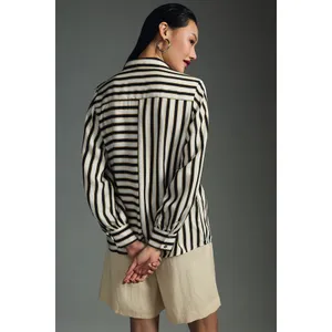Maeve Anthropologie Silky Striped Buttondown size MP thumbnail 2