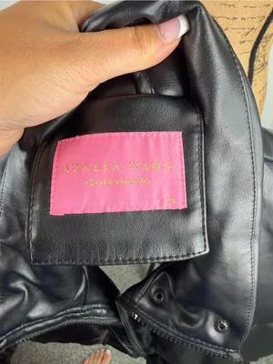 Azalea Wang Faux Leather Puffer Vest Black XL Snap Zip Oversized thumbnail 8