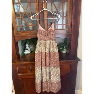 Show Me Your Mumu Emira Maxi Dress Floral Print Mix Pink Ditsy Smocked Small thumbnail 3