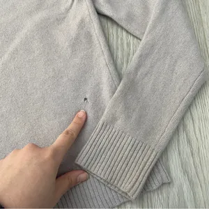 Minimalist Cashmere Cardigan crop button womens Beige (large) basic soft comfy Gray thumbnail 5