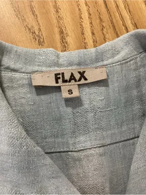 Flax Short Sleeve Button Down Linen Shirt Size Small thumbnail 4