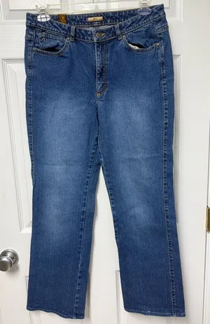 Aura Women's Boot Cut Jeans - Blue Denim 12 long thumbnail 1
