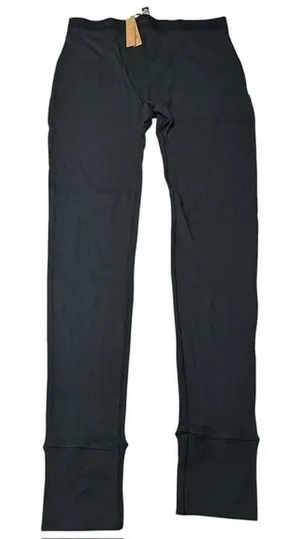 Skims M Stretch Cotton Rib‎ Leggings Black Soot Logo Waistband Loungewear NWT thumbnail 1