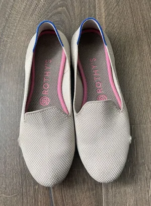 Rothy's Light Beige Ecru Slip-On Flat Loafers, Size 7, Flawed thumbnail 1