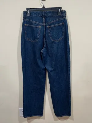 Abercrombie & Fitch The Loose High Rise size 2 dark denim jeans straight EUC thumbnail 9