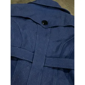 Worthington Royal Blue Double-Breasted‎ Trench Coat Elegant Outerwear D-13 thumbnail 5