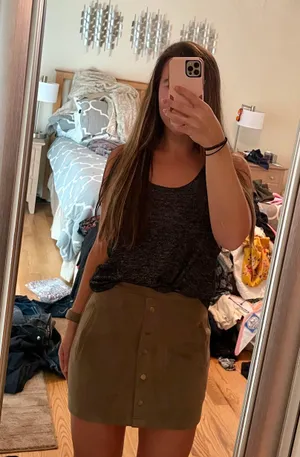 Suede Button Up Skirt thumbnail 1