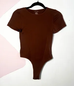 Intimately Free People Seamless Bodysuit Top Brown Short Sleeve‎ M/L thumbnail 1