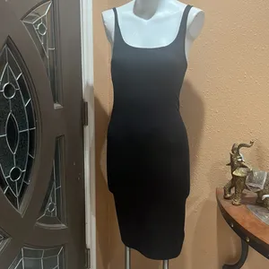 Zara black midi dress thumbnail 4