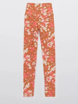 Aerie offline real me High-Waist Floral Print Leggings in Peach & White thumbnail 3