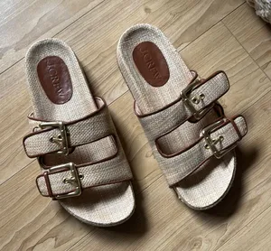 J. Crew Women's Tan Slide Sandals thumbnail 1
