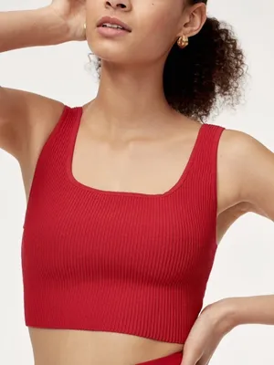 Babaton Aritzia Sculpt Knit Square Neck Cropped Tank Top Size XS thumbnail 1