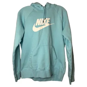 Nike Light Blue‎ Pullover Hoodie Unisex Medium Classic Swoosh Logo Cozycore thumbnail 2