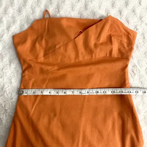 NEW Showpo Patchico Orange Linen Blend Look Split Bust Bodycon Mini Dress 6 thumbnail 10