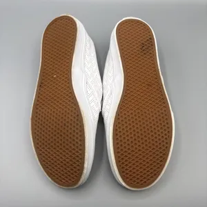 Vans Perforated Leather Shoe Women Size 6.5 White Chevron Asher Slip on Sneakers thumbnail 9