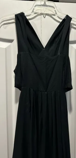 NWT Anthropologie Black‎ Side Cut Out Maxi Dress Medium thumbnail 1