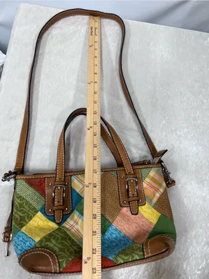 Fossil Patchwork Multicolor Women’s Satchel handbag purse thumbnail 4