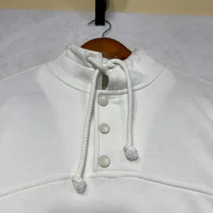 Out From Under XS‎ Belmar Henley Popover Sweatshirt Ivory Funnel Neck Oversized thumbnail 5