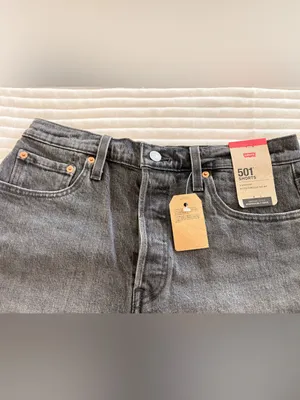 NWT Levi's 501 Women's Charcoal Gray Cutoff Denim Shorts Size 29 thumbnail 3