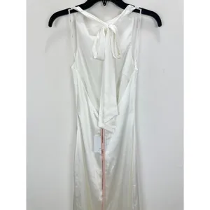 Lulus Concetta Ivory Satin Lace Halter Maxi Dress Wedding Bridal Small NWT thumbnail 11