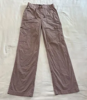 Hollister Adjustable Rise Baggy Cargo Pants Mauve Purple XS L Wide Leg Utility thumbnail 1