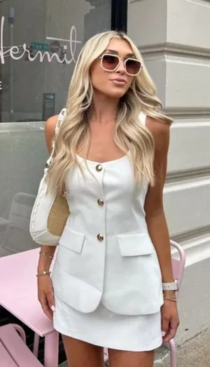 AMANDA UPRICHARD Kya White Romper thumbnail 1