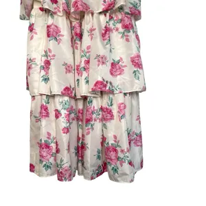 LoveShackFancy x Target Elise Floral Tiered Midi Dress Limited XS Pink White thumbnail 5