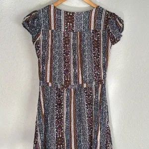 Jaase Midi Dress Button Up Purple Brown Fall Fairy Romantic Boho Prairie Peasant thumbnail 9