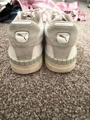 Puma Women's White Platform Sneakers with Pastel Pink & Light Gray Accents thumbnail 5