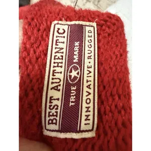 Vtg Best authentic Roll‎ Neck Wool Red Floral Sweater Star M True North Aran thumbnail 4
