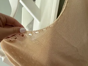 creme off the shoulder long sleeve crop top thumbnail 2