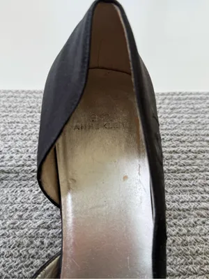 Vintage 90s Anne Klein Black Embroidered Pointed Toe D’Orsay Kitten Heels Sz 9.5 thumbnail 9