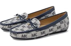 NWT Michael Kors Juliette MOC Loafers NAVY Leather Women Size 7 thumbnail 1