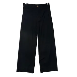 Maeve Anthropologie The Colette Black Wide Leg Cropped Linen Blend Pants Size 26 thumbnail 2