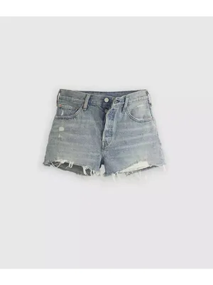 Levi's 25 Premium 501 Original Fit High Rise Women's Denim Shorts Vague Finish thumbnail 4