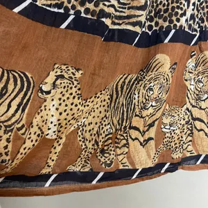 Vintage Broomstick Skirt Animal Print Safari Leopard Tiger Cheetah Big Cat Boho thumbnail 15