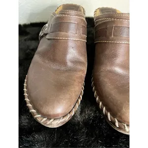 Frye Charlotte Ring Harness 70770 Brown Leather Heeled Mule Clogs Women's Sz 11 thumbnail 2