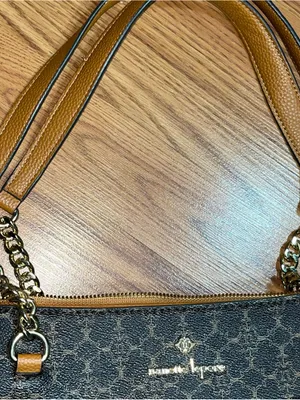 Nanette Lapore Brown Monogram Shoulder Bag with Tan Accents and Chain Handles thumbnail 6