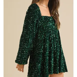 NEW Altar’d State Green Sequin Holiday Dress Plus Size Medium NWT thumbnail 4