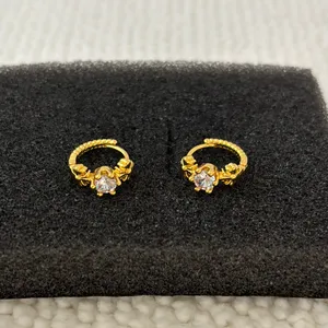 13mm CZ Small Hoop Earrings for Men Women Hip Hop Punk Streetwear Unisex Earring thumbnail 3