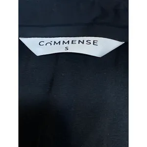 Commense Women's Black Silk Satin Striped Long Sleeve Button Down Shirt Top Sz S thumbnail 3