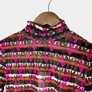 Emily Lovelock‎ MIRI Mesh Tulle Tee Pink XS Heart Print Y2K Valentines Day NWT thumbnail 5