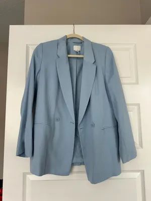 H&M Blazer Blue Light Oversized thumbnail 8