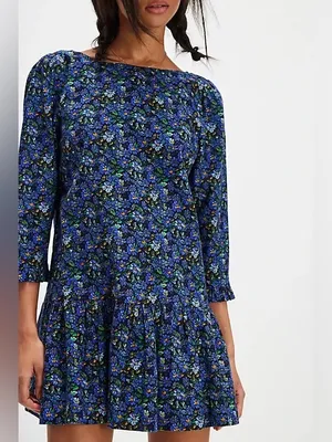 NEW $128 Free People The Avenue Mini Dress Floral Cotton L thumbnail 3