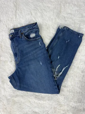Abercrombie & Fitch The Mom High Rise Distressed Jeans Size 10/30 thumbnail 6