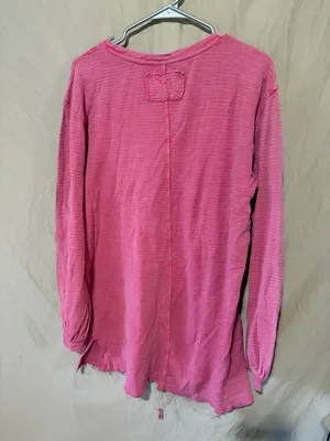 We The Free Free People Womens Soul Song Long Sleeve Shirt Pink Oversized M thumbnail 3